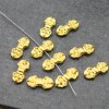 5 Pcs. Small Matte Gold Vajra Pendant or Bead, Sacred Symbol Component, Meditation Jewelry Findings