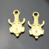 2 Pcs. African Tribal Face Charms, Matte Gold Pendants, Necklace Dangles, Earring Findings, Unique Tribal Face Pendants