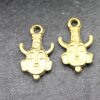 2 Pcs. African Tribal Face Charms, Matte Gold Pendants, Necklace Dangles, Earring Findings, Unique Tribal Face Pendants