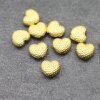 10 Pcs. Small Matte Gold Heart Spacer Beads, Brass Heart Findings, Minimalist Jewelry Supplies