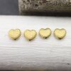 10 Pcs. Small Matte Gold Heart Spacer Beads, Brass Heart Findings, Minimalist Jewelry Supplies