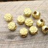 5 Pcs. Matte Gold Rose Beads, Brass Flower Spacer Beads, Jewelry Making Supplies