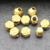 5 Pcs. Matte Gold Rose Beads, Brass Flower Spacer Beads, Jewelry Making Supplies