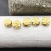 5 Pcs. Matte Gold Rose Beads, Brass Flower Spacer Beads, Jewelry Making Supplies