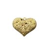 1 Pcs. Vintage Style Matte Gold Heart Pendant, Floral Filigree Charm, Romantic Jewelry Supply