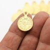 5 Pcs. Ottoman Empire Tugra Coin Pendant, Gold Plated Historical Charm, Cultural Jewelry Supply