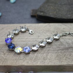 10mm Fassung für runde Chatons, Rivoli & Metallelemente - Silber Armband. Hochwertiges Schmuckzubehör für DIY Projekte