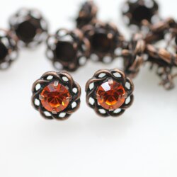 Antique Copper Post Earring Settings for 8mm Crystals – Swarovski & Preciosa Chatons/Rivoli