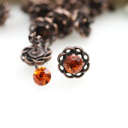 Antique Copper Post Earring Settings for 8mm Crystals – Swarovski & Preciosa Chatons/Rivoli