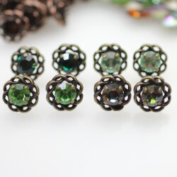 Antique Brass Post Earring Settings for 8mm Crystals – Swarovski & Preciosa Chatons/Rivoli