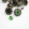 Antique Brass Post Earring Settings for 8mm Crystals – Swarovski & Preciosa Chatons/Rivoli