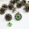 Antique Brass Post Earring Settings for 8mm Crystals – Swarovski & Preciosa Chatons/Rivoli