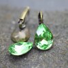 Antique Brass Earring Setting (Glue-In) for 14x10 mm Swarovski 4320 Pear Crystals