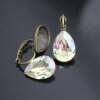 Antique Brass Earring Setting (Glue-In) for 14x10 mm Swarovski 4320 Pear Crystals