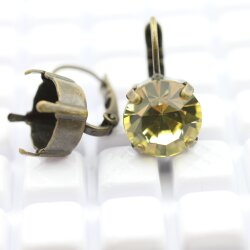 Ohrring Fassung für Swarovski 10 mm Chatons und 10 Rivoli Swarovski Kristalle