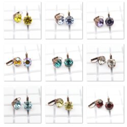 Earring setting for Swarovski Crystals Xirius Chaton 1028, 1088 or 1122 Rivoli, ss47 -10 mm