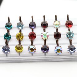 Earring setting for Swarovski Crystals Xirius Chaton 1028, 1088 or 1122 Rivoli, ss47 -10 mm