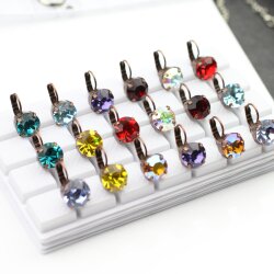 Ohrring Fassung für Swarovski 10 mm Chatons und 10 Rivoli Swarovski Kristalle