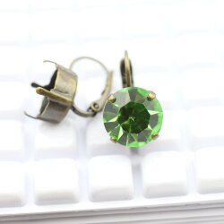 Earring setting for Swarovski Crystals Xirius Chaton 1028, 1088 or 1122 Rivoli, ss47 -10 mm