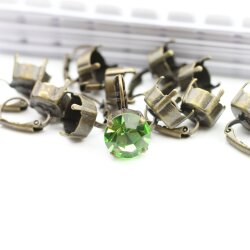 Ohrring Fassung für Swarovski 10 mm Chatons und 10 Rivoli Swarovski Kristalle