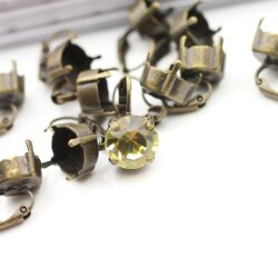 Earring setting for Swarovski Crystals Xirius Chaton 1028, 1088 or 1122 Rivoli, ss47 -10 mm