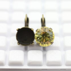 Ohrring Fassung für Swarovski 10 mm Chatons und 10 Rivoli Swarovski Kristalle