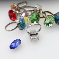 Ring setting for 18x13 mm Oval Swarovski Crystals