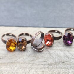 Ring setting for 18x13 mm Oval Swarovski Crystals