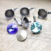 Antique Silver Round 12 mm Dangle Earring Setting Fit Swarovski Rivoli 1122