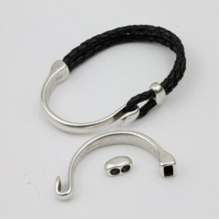 5 Hook Bracelet Clasps, Dark Silver, Vintage Style Bracelet