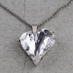 Ketten Fassung für 27x25 mm Heart Swarovski Stein