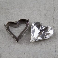 Ketten Fassung für 27x25 mm Heart Swarovski Stein