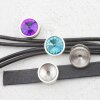 5 pcs. 12 mm Rivoli Sliderbeads for flat braided leather, antique silver