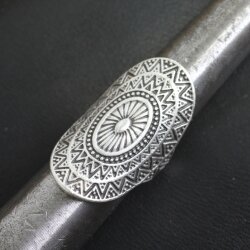 Mandala Ring Large Oval Silver Ring