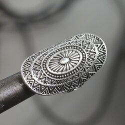 Mandala Ring Large Oval Silver Ring