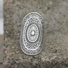 Mandala Ring Large Oval Silver Ring