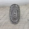 Mandala Ring Large Oval Silver Ring