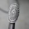 Mandala Ring Large Oval Silver Ring