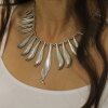 Leaf Necklace Statement Gothic Bohemian Medieval