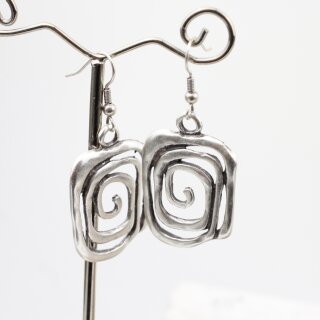 stainless steel spiral earrings