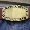 Celtic Look tendrils Belt Buckle, Antique brass