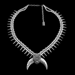 Halbmond Kette Statement Gothic Mittelalter mit...