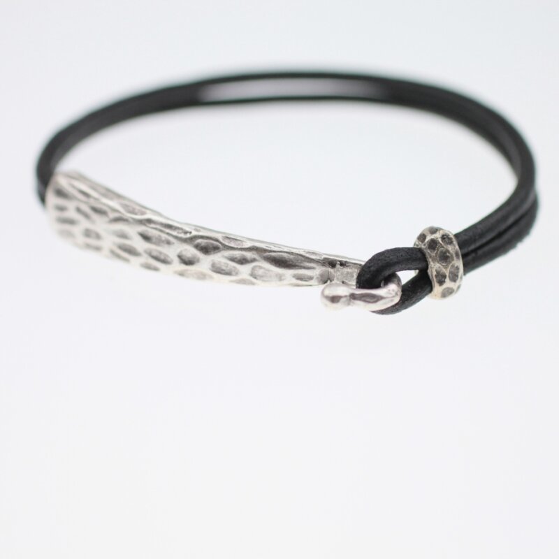 Leather clearance metal bracelet