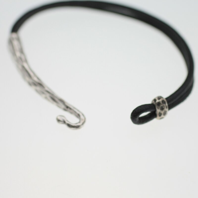 Leather clearance metal bracelet