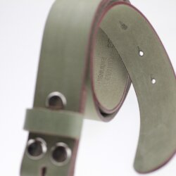 Ledergürtel, 4 cm, 100 % Büffelleder - Khaki