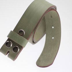 Ledergürtel, 4 cm, 100 % Büffelleder - Khaki