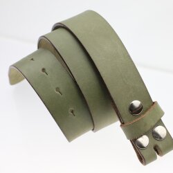 Ledergürtel, 4 cm, 100 % Büffelleder - Khaki