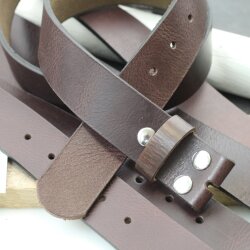 Casual snap belt 4 cm, 100 % Cow leather - Coffee