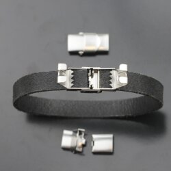 1 Stainless Steel Leather Cord Clasps 25x14 mm  (Ø 10x3 mm)