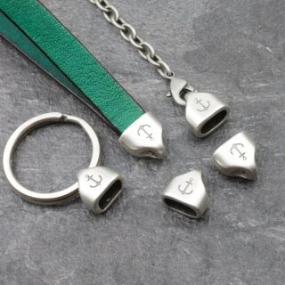 10 End cap with engraving Anchor for Keychain, Bracelet, Necklace end caps 13 x13 mm (Ø 10x5 mm)